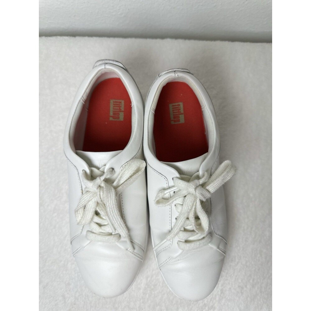Fitflop Rally White Leather Sneakers Comfort Technology Women’s 7.5 EU 38.5 - Picture 4 of 12